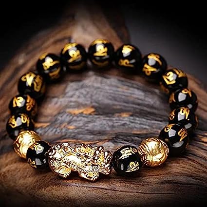 Pulsera PiXiu Feng Shui Obsidiana Negra - Para la Fortuna y el Éxito