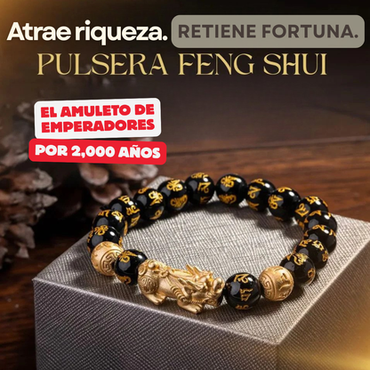 Pulsera PiXiu Feng Shui Obsidiana Negra - Para la Fortuna y el Éxito